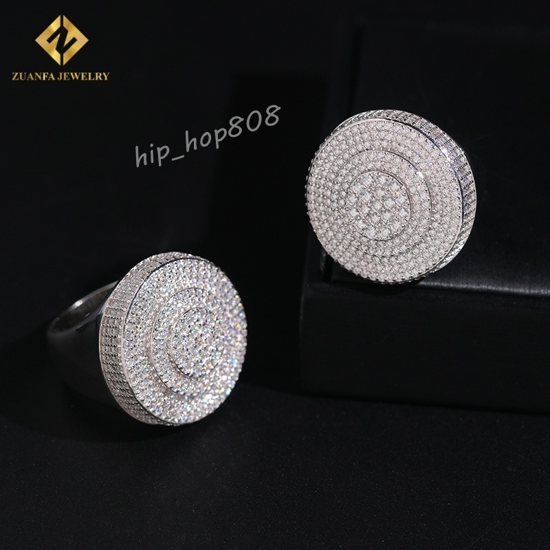 Hot Sale Fashion S925 Luxury Moissanite Ring Men Full Diamond Iced Out VVS1 Jewelry Pass Diamond Tester