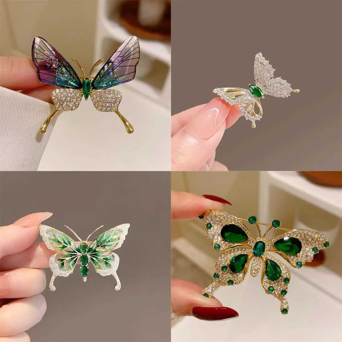 Broche de papillon de luxe exquise poitrine fleur fleurie dames bijoux cadeau d'anniversaire de fête d'anniversaire ou sac à dos accessoires xj25