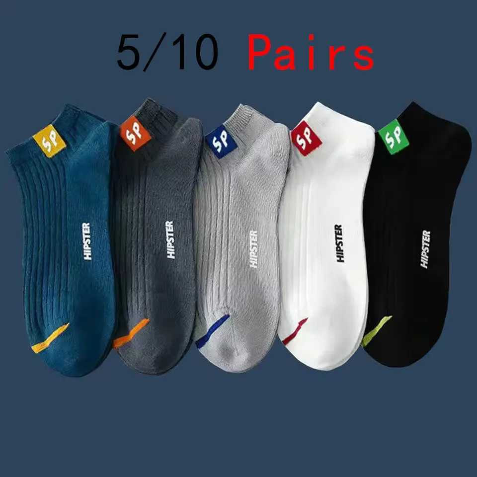 5/10 Pairs Men Socks High-Quality Spring and Autumn Thickened Breathable Boat Socks Low Cut Shallow Mouth Socks Men Casual Socks W250815
