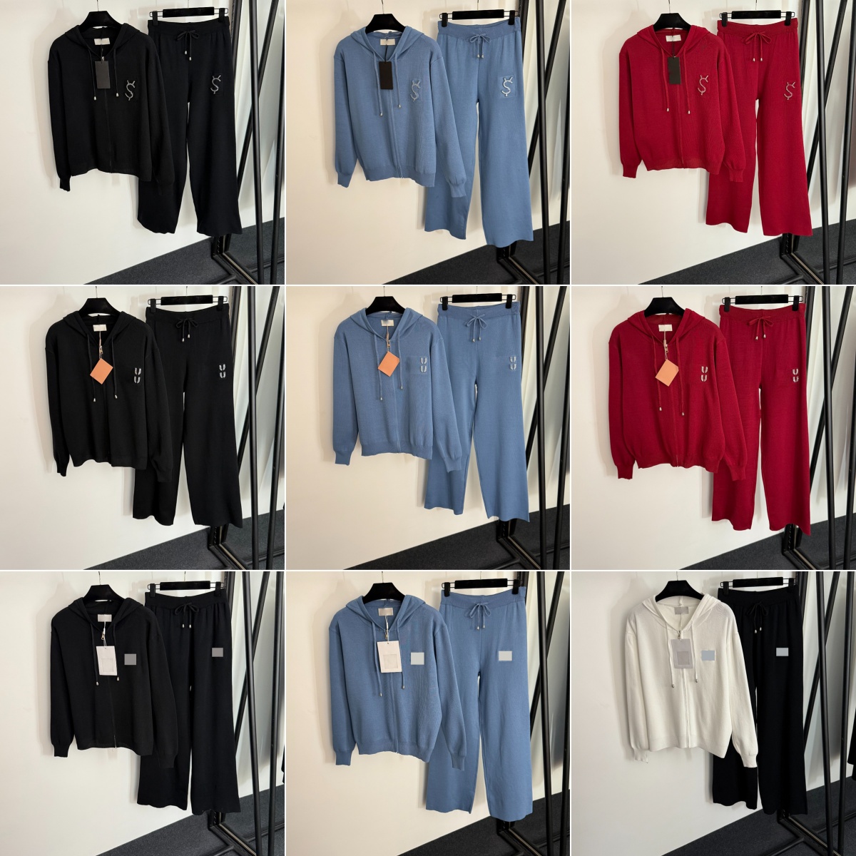 3 Patterns Sweatshirts Pants Luxury Knitted Hoodies Tracksuits Designer Daily Outfits Wool Sweaters Jackets Jumpsuits