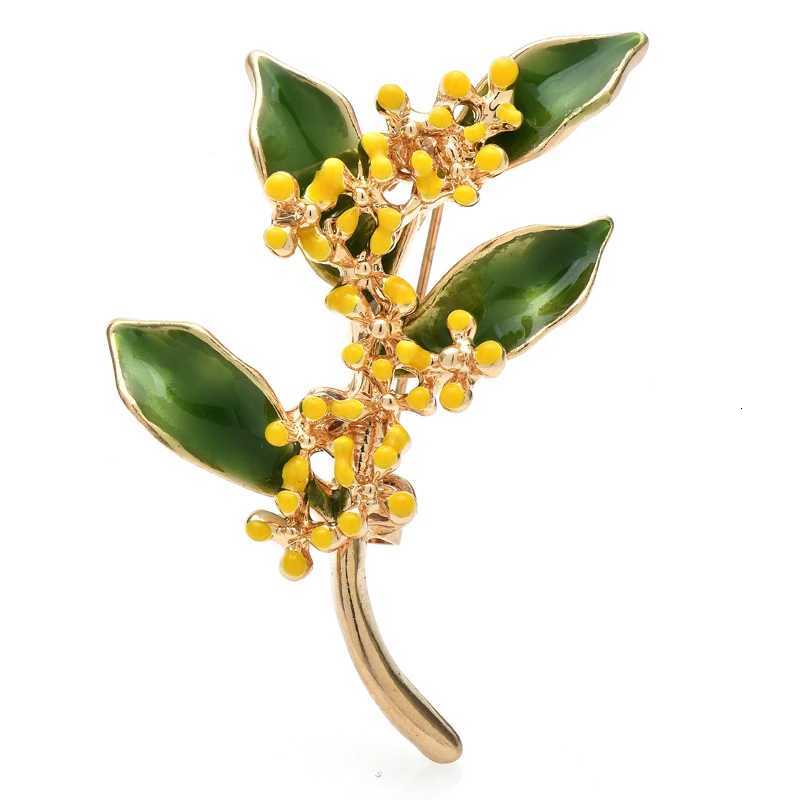 Wuli Bébé broches de fleurs parfumées pour les femmes en émail jaune