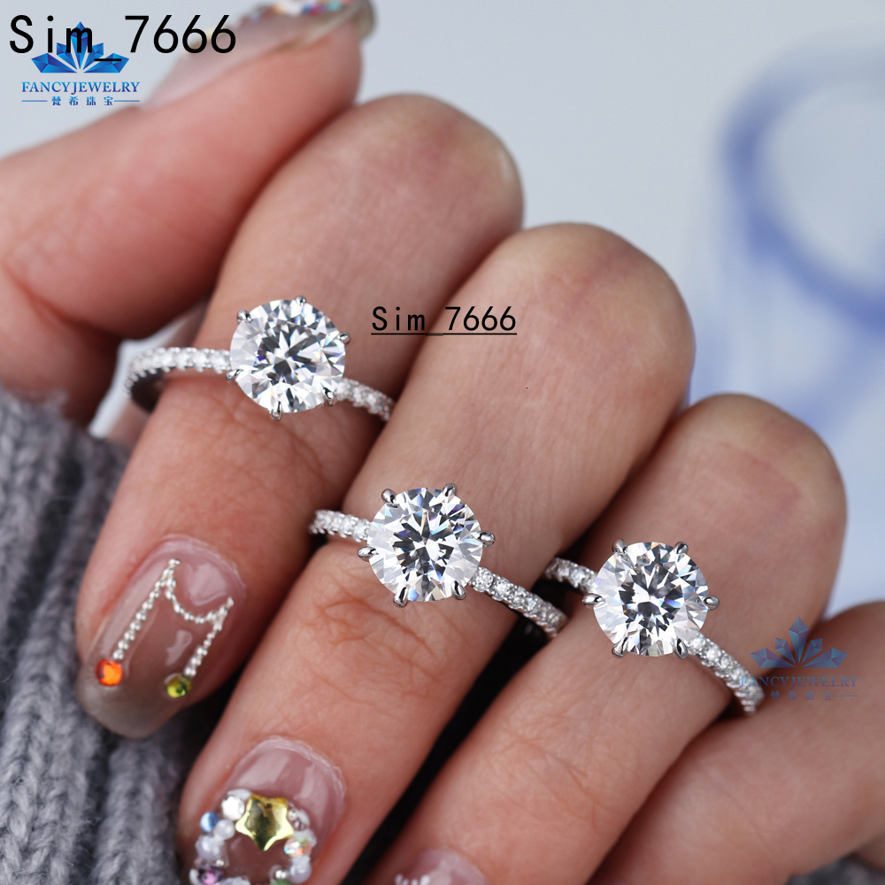 Wholesale 925 Sterling Silver Womens Engagement Rings D VVS1 Moissanite for Weddings