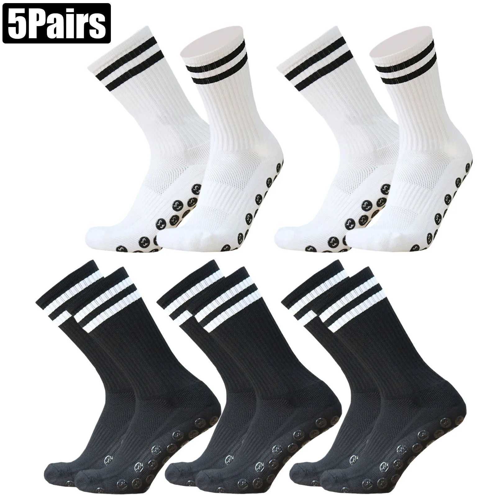 5Pairs Men Women Sports Grip Socks for Men Women Football Basketball Baseball Rugby Soccer Running XJ250815