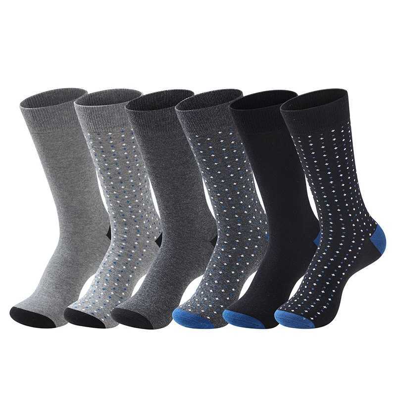 6 Pairs Fashion Men Socks High Quality Business Cotton Soft Casual Four Season Dot Pattern Gentleman Plus Size Male Dress Socks W250815
