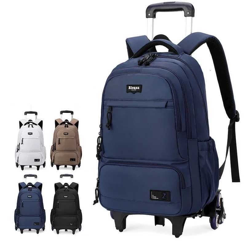 Children School Bag With Wheels Students Backpacks For Boy Kids Trolley Bag Schoolbag Rolling Wheeled Backpack Travel Book Bag X250815