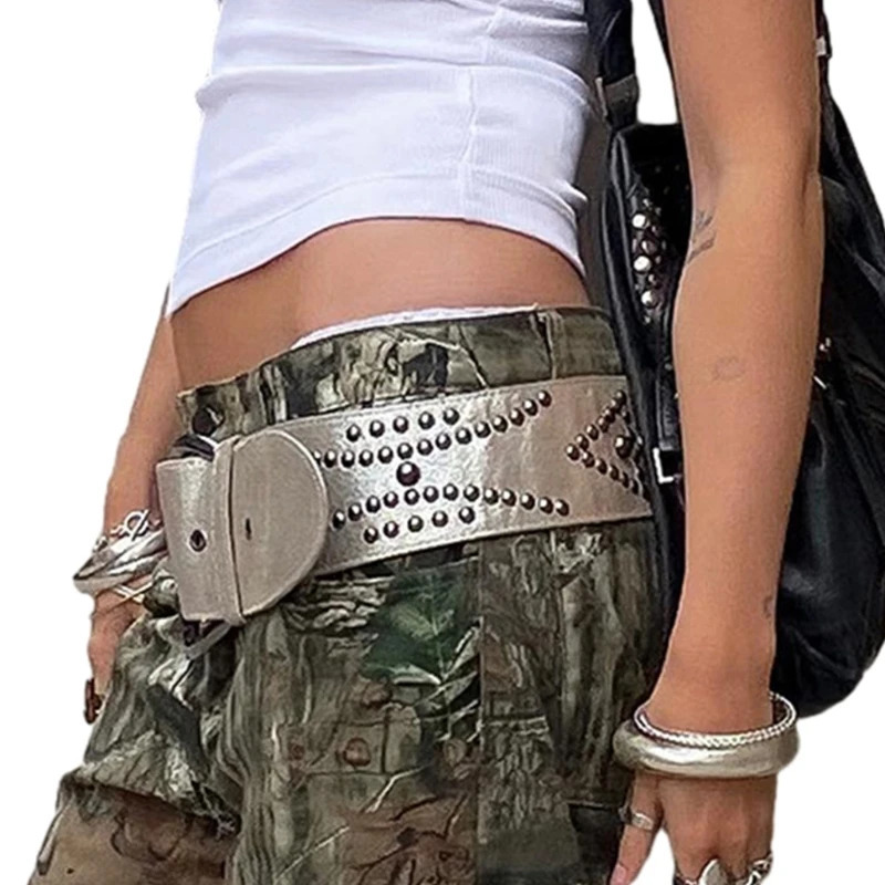 Ceinture vintage pour femmes Boucle de poupe décontractée Courteille de cow-girl Lady Wide Belt for Jeans Pantal