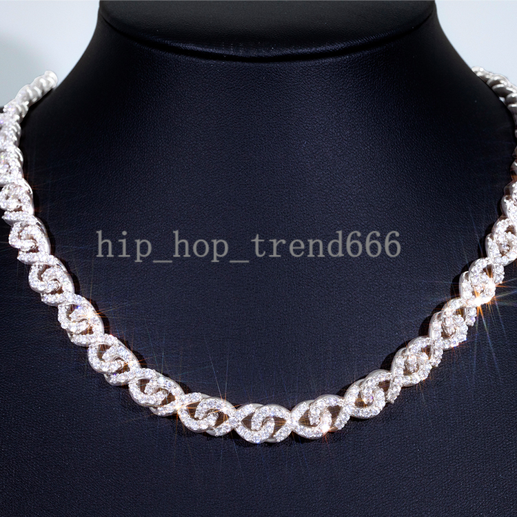 Hot Sale VVS Moissanite Diamond 925 Sterling Silver 9mm Width Cuban Link Chain Men Necklace Cuban Link Chain