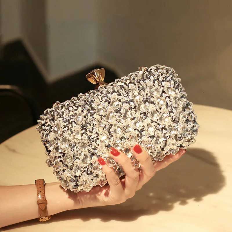 Diamonds Beaded Wedding Chain Shoulder Clutches Plastic Embroidery Party Dinner Purse Tassel Women Evening Bags Z250815