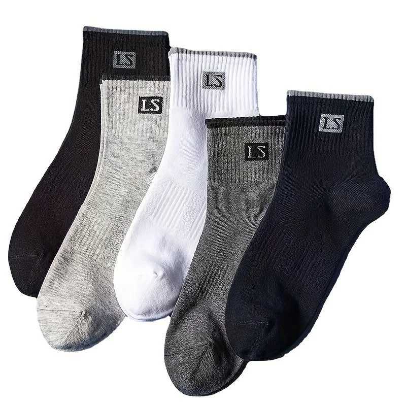 6 pairs of socks mens mid length socks odor resistant sweat absorbing breathable basketball sports socks W250815