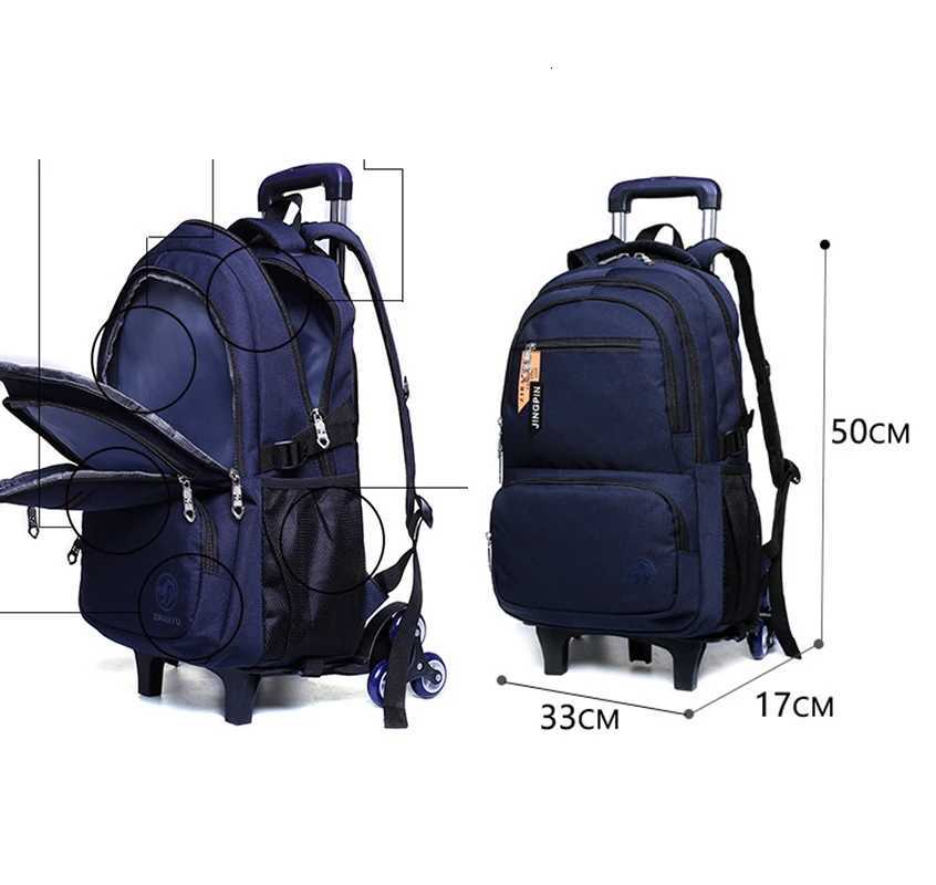 Sac à dos Enfants Wheels Sac à dos imperméable pour école adolescent Boy de voyage sac à dos avec roues Rolling School Bag Bookbag x250815