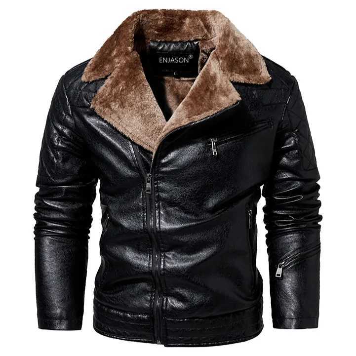 Mens Motorcycle Suit Leather Jacket Male Plush Faux Suede Leather Jacket Men Pilot Casual PU Leather Jacket Trekking Streetwear W250815