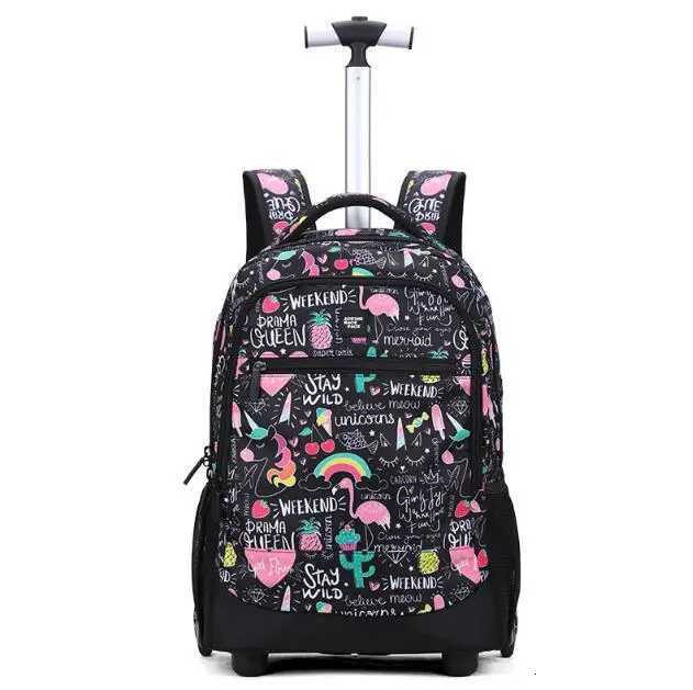 18 Inch Children Travel Trolley Bags With Wheels Rolling Bag School Trolley Backpack for Girls School Wheeled Backpack for Boys X250815