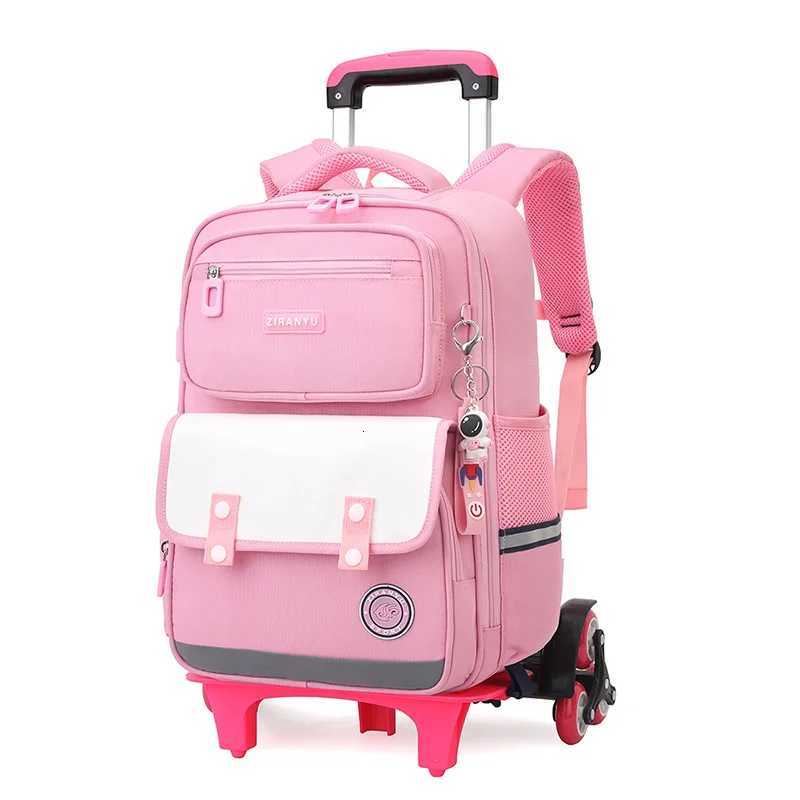 New Rolling Backpack for Boys Elementary School Bag with Wheels Backpacks for Women Travel Trolley Bag 2 and 6 Wheels Backpack X2508151