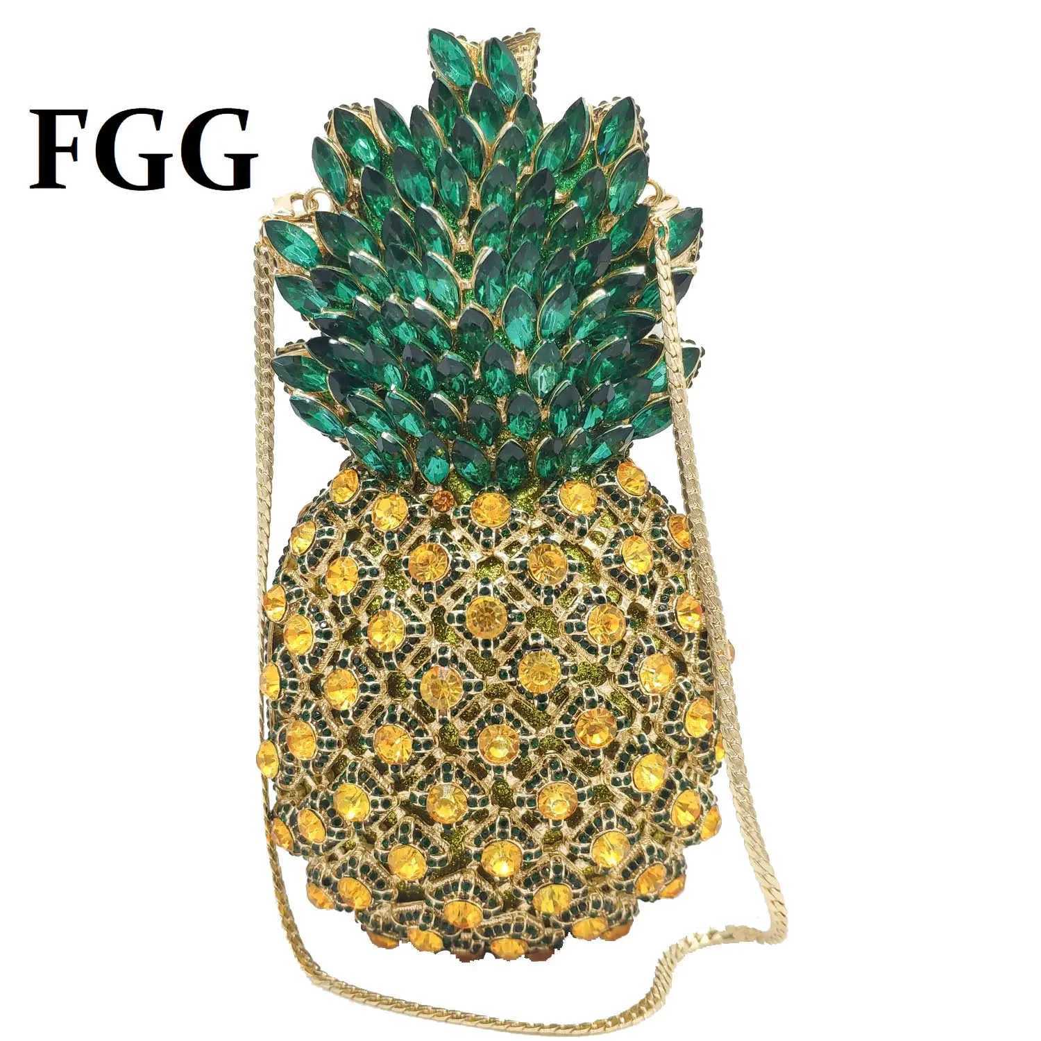 Boutique de fgg (en stock) Sacs de soirée d'ananas et pochettes pour femmes Crifft Clutch Dîner Forme Gours et sacs à main Z250815