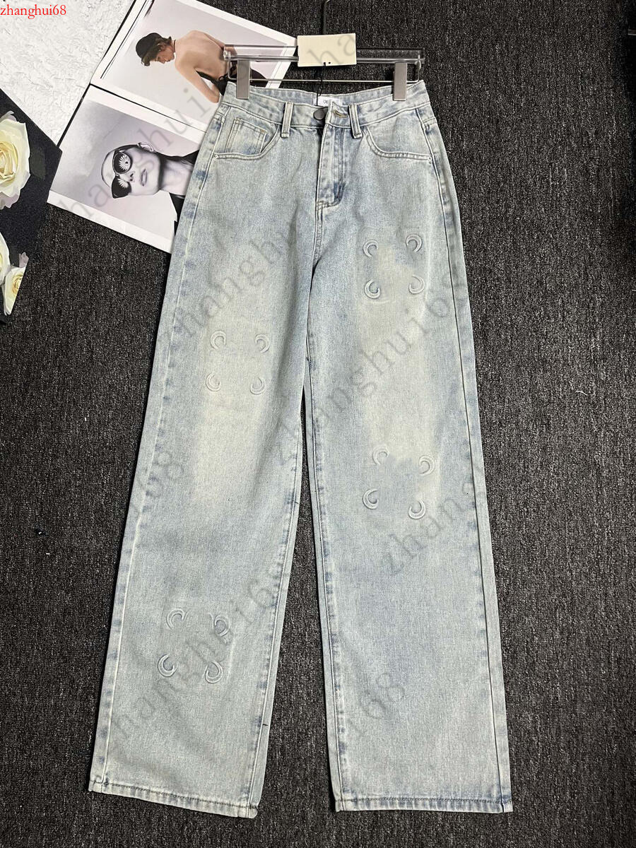 High-Quality Designer Women's Jeans Brand High-Quality Clothing Women's Summer Embroidered High-Waist Decorative Jeans New Season Recommen
