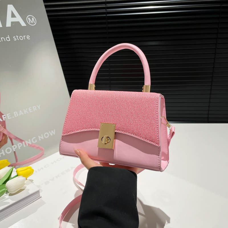 Summer 2025 New French Style Simple Color Block Design Fashion Single Shoulder Crossbody Handbag for Women Small Square Bag