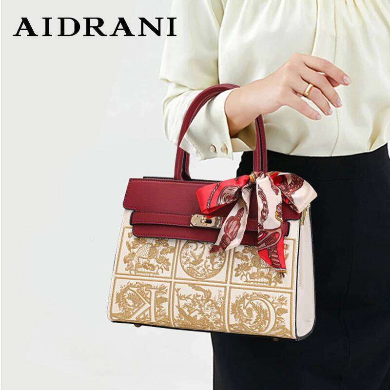 Designer Luxury Aidrani A Large Capacity Women S Handbag Made Of Cowhide Material With Exquisite Embroidery Technology