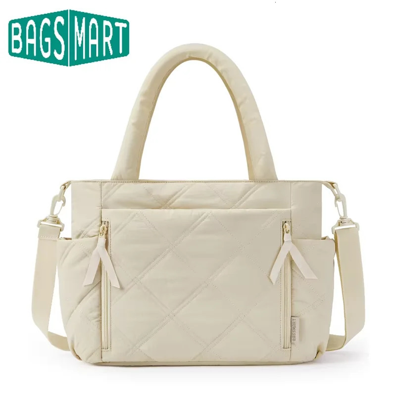 BAGSMART Shoulder Bag Lightweight Puffer Quilted Ladies Tote Handbag with Zipper Fashion Large Womens Bag for Leisure Travel250813