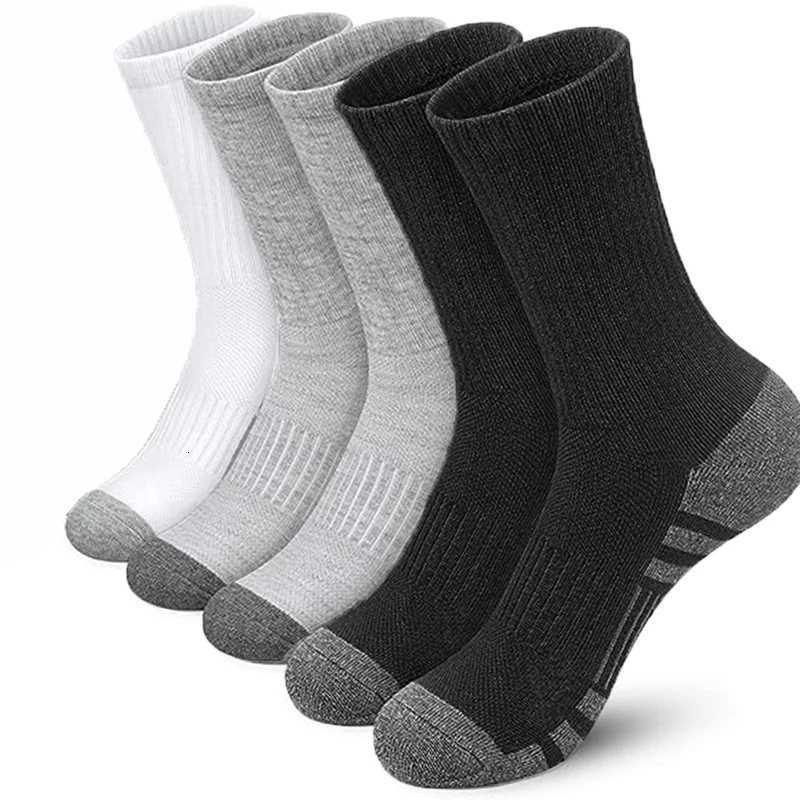 5 paires de chaussettes sportives de saison pour hommes Sports Running Choques respirants et confortables faciles à assortir avec des chaussettes