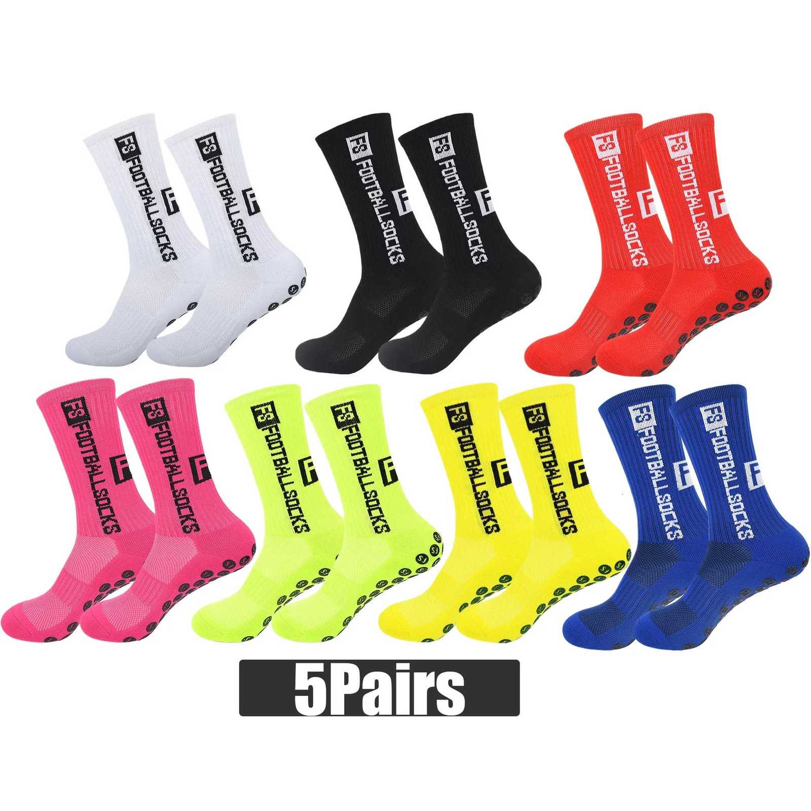 5Pairs Professional Grade Non-Slip Socks for Men and Women Ideal for Soccer Cycling Running Moisture Wicking and Comfortable XJ250815