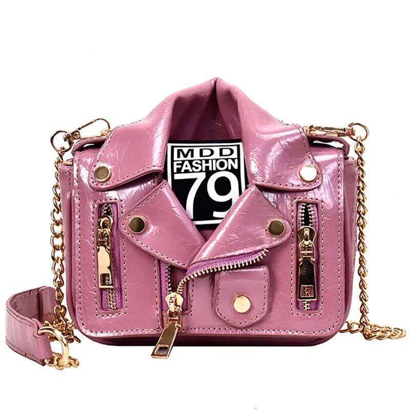 Designer Bags European Fashion Famous Brand Designer Motorcycle Bags Jacket Shape Shoulder Messenger Bag PU Leather Handbag Sac Luxury Bag