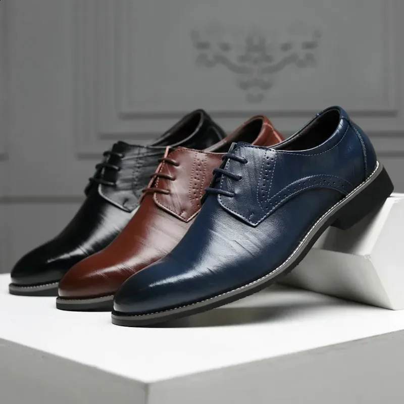 Chaussures habillées classiques Habillons pointues Business Soft Business Hommes décontractés Chaussures formelles Male Bureau Flats de mariage P