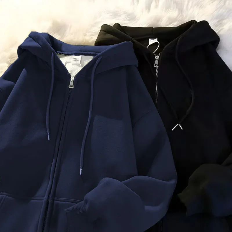 Veste à sweat à capuche surdimensionné pour femmes Cardigan en polyester en coton épaissi
