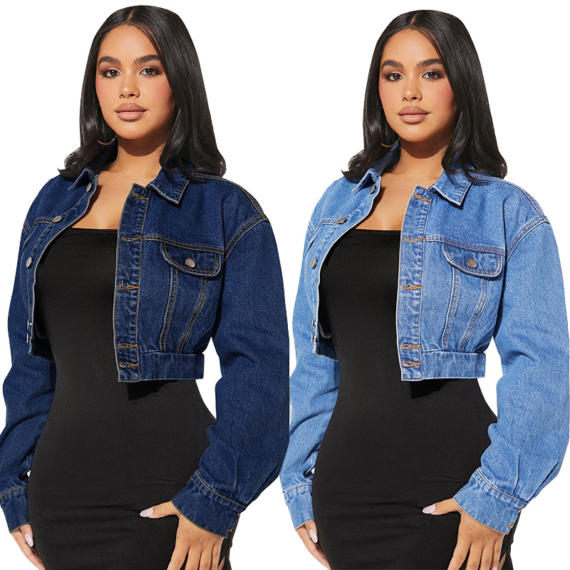 Marque petit ami jean veste femmes vestes en jean de récolte surdimensionnées