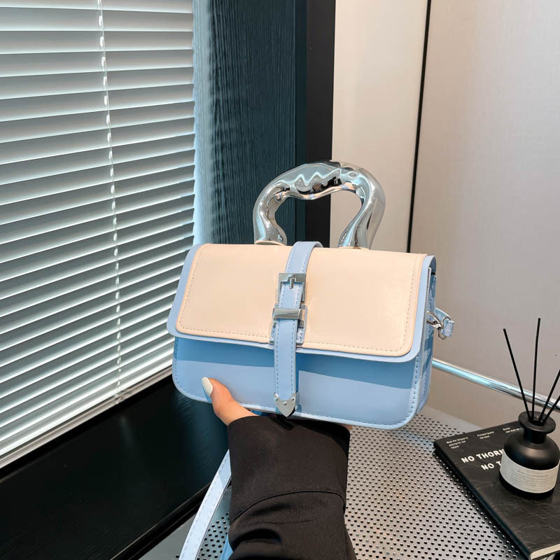 Fresh Patchwork 2025 Trendy New Fashion Korean Style Fashionable Single Shoulder Crossbody Handheld Small Square Bag for Women