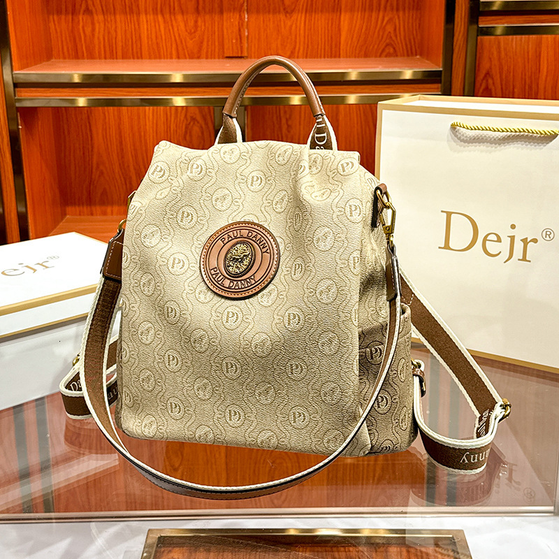 Brand Counter New Spring Summer Women's Handheld Single Multifunctional Large Backpack Double Shoulder Bag