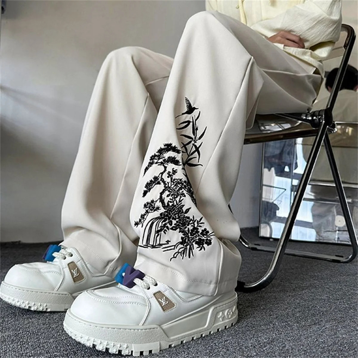 Summer Mens Casual Loose Pants Solid Color Originality Fashion Light Stretch Golf Pants Slim Fit Suit Pants Male Trousers Trend 250808