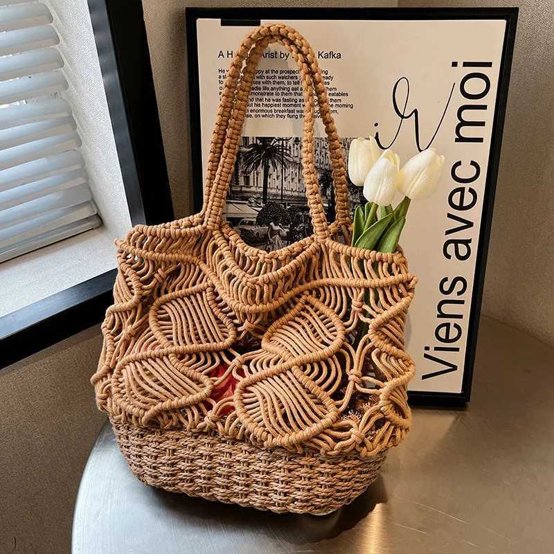 2024 Summer Big for Women Tote Bags Beach Bags Woven Handbags Travel Shopper Casual Resort Style Shoulder Z250816