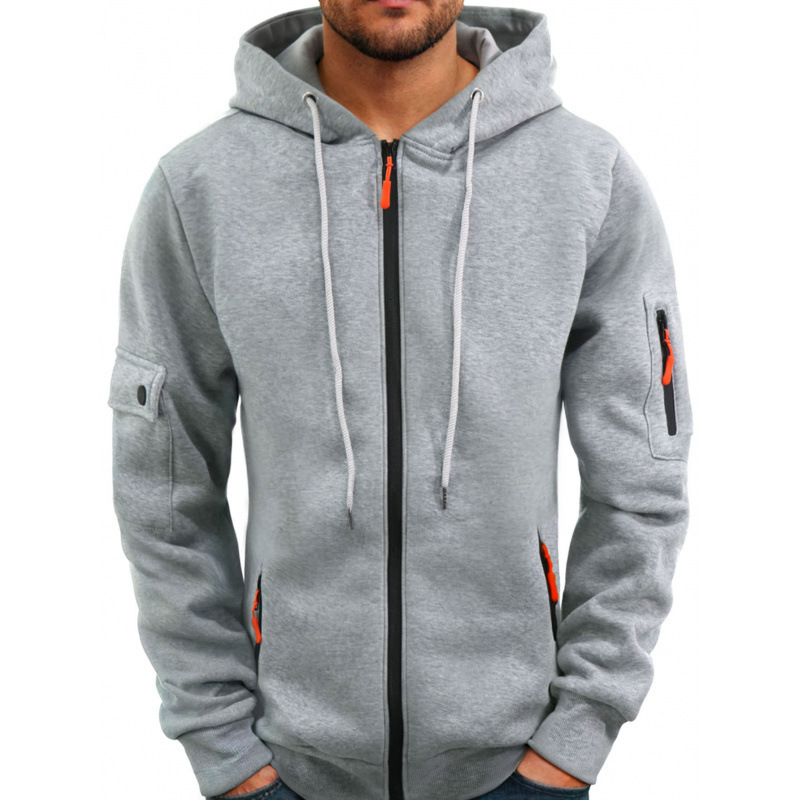 Sweat-shirt d'automne à sweat à sweat à sweat à soupe de fermeture de fermeture à glissière Cardigan Sports masculins plus veste décontractée