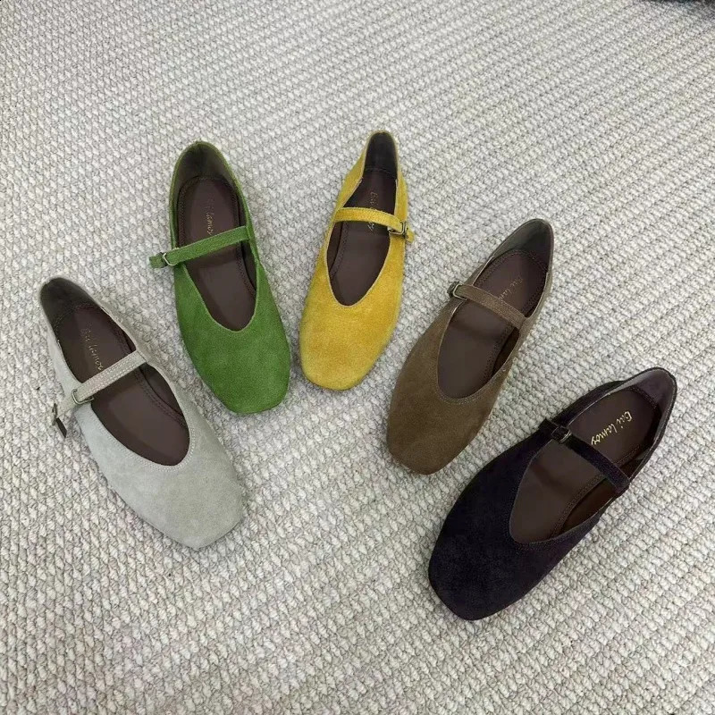 Bailamos Femmes Appartements En Cuir Souple Eelgant Robe Chaussures Printemps Bout Rond Peu Profonde Sans Lacet Dames Casual Ballet Shoes35-41 25