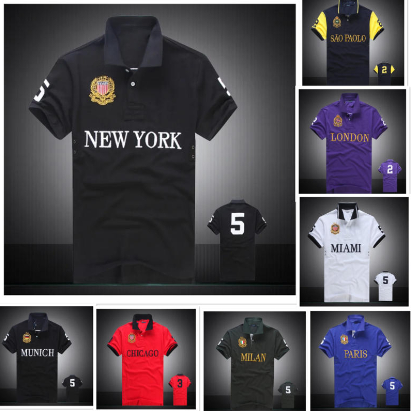 Designer T-shirts men Polo Shirt Men New style Big Horse Embroidery Short Sleeve Mens Polos New Arrival Fashion Polo Shirts Man plus size lapel shir