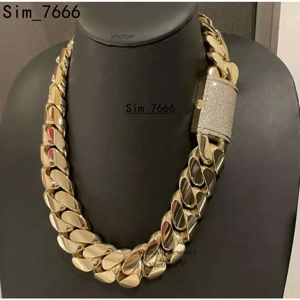 Custom Hip Hop Jewelry Hand Made 999 Silver 20mm 9inch 26inch Diamond Clasp Miami Cuban Link Chain
