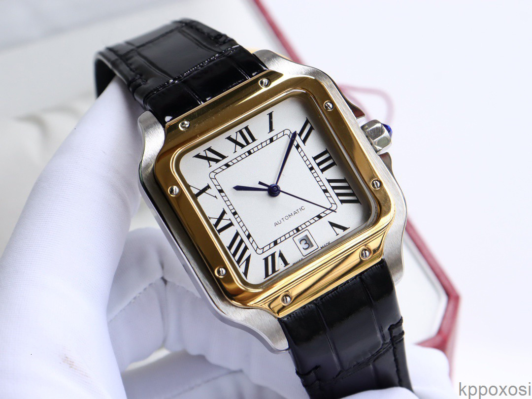 Top quality santoss watch mens watch super clone watches designer watches men 1847MC movement date display 100m waterproof sapphire glass watch with