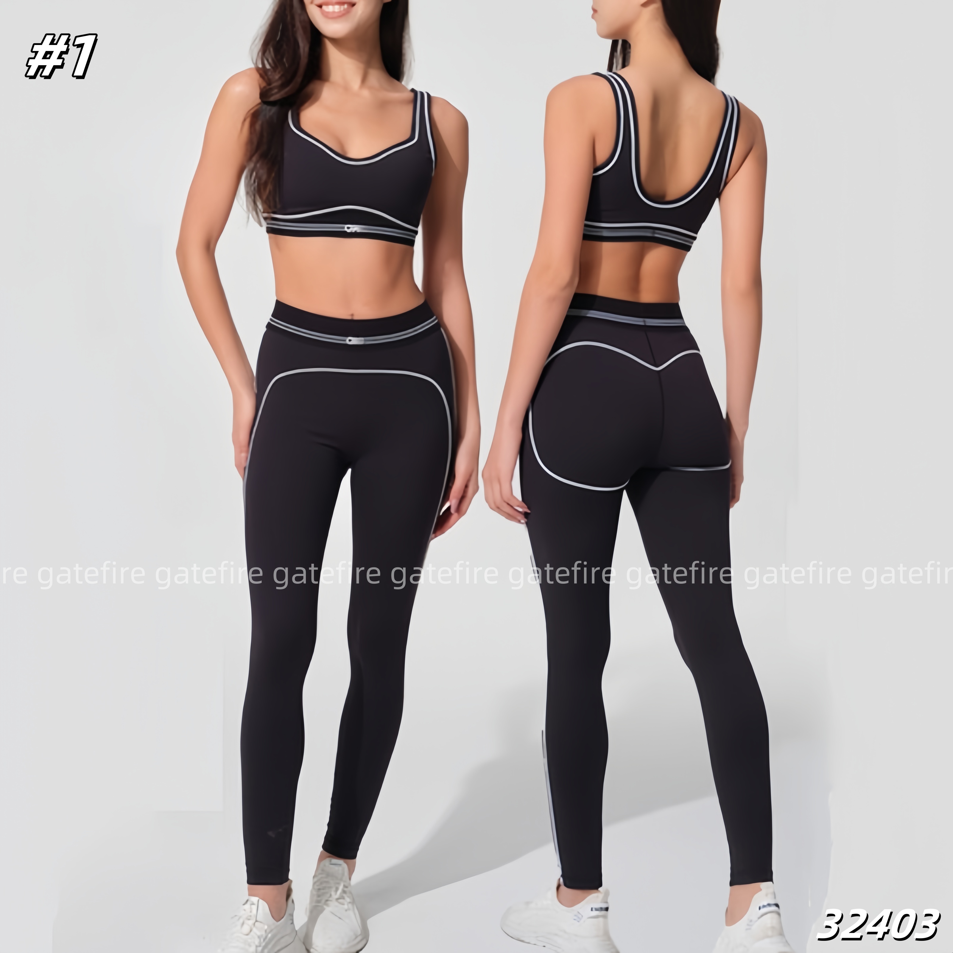 Workout Sets for Women 2 Piece High Waisted Seamless Leggings with Padded Stretchy Sports Bra Sets Gym Clothes
