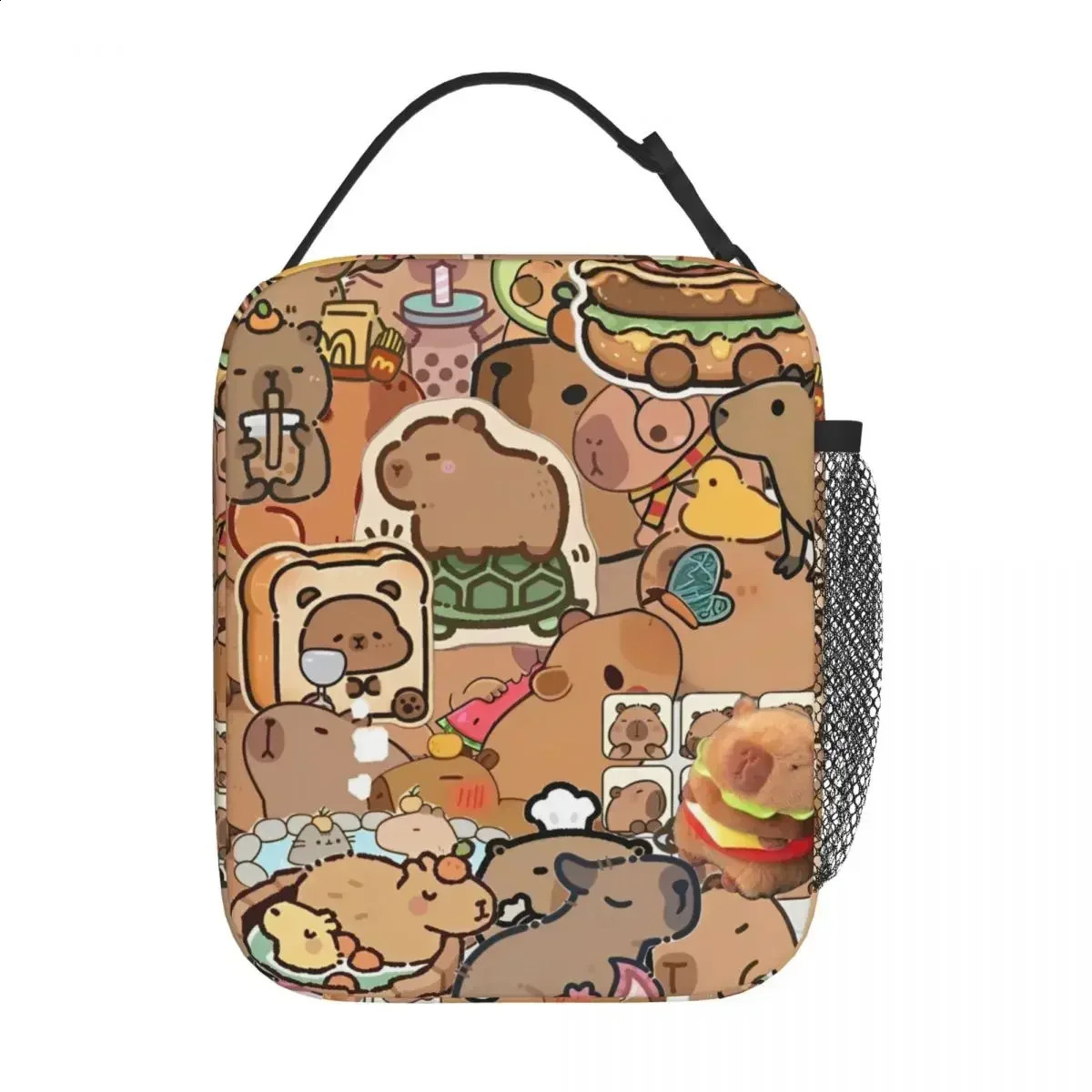 Cute Capibara Capybara Insulated Lunch Bag Portable Meal Container Thermal Bag Tote Lunch Box Beach Travel Men Women 250815