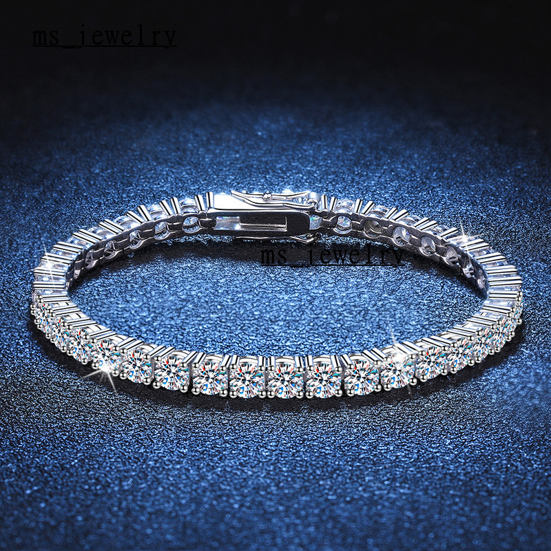 Nouvelle mode en gros de 3 mm OEM Bracelet Moisanite Hiphop Chain de hiphop Mois de Moisanite