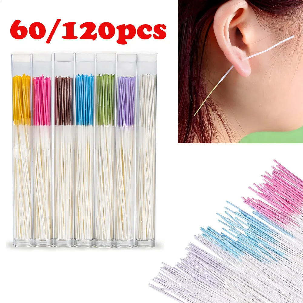 60/120pcs Pierced Ear Cleaning Paper Floss Ear Hole Aftercare Tools Kit Disposable Earrings Hole Cleaner 250814