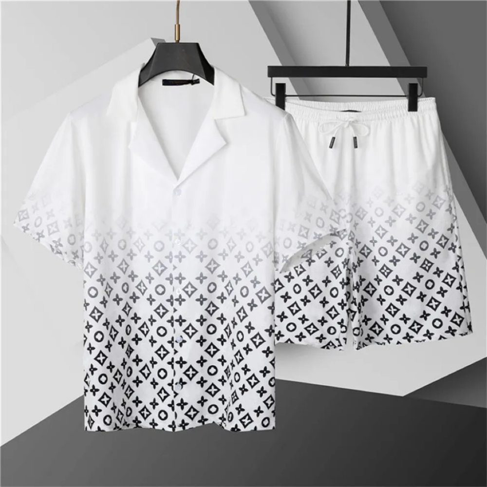 T-shirt imprimé de lettre pour hommes et shorts set 2 pièces, tenue d'été de streetwear décontractée, Festival de plage assorti en polyester