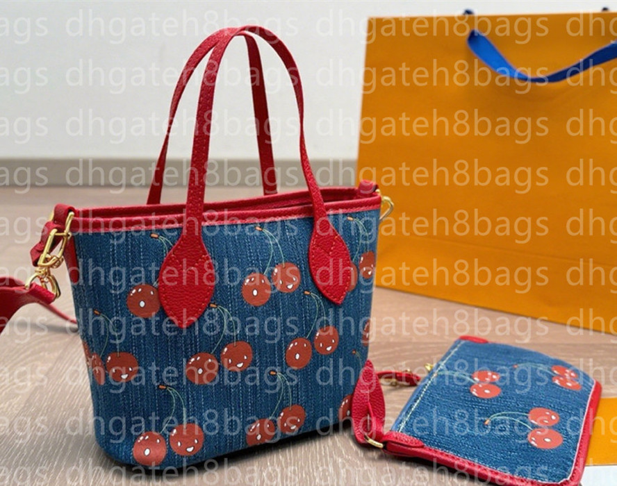 Designer Bags luxury bag Fashion Cherry denim Tote Bags Handbag Wallet Leather Crossbody Shoulder Handbag Women Bag Large Capacity Composite Shoppin