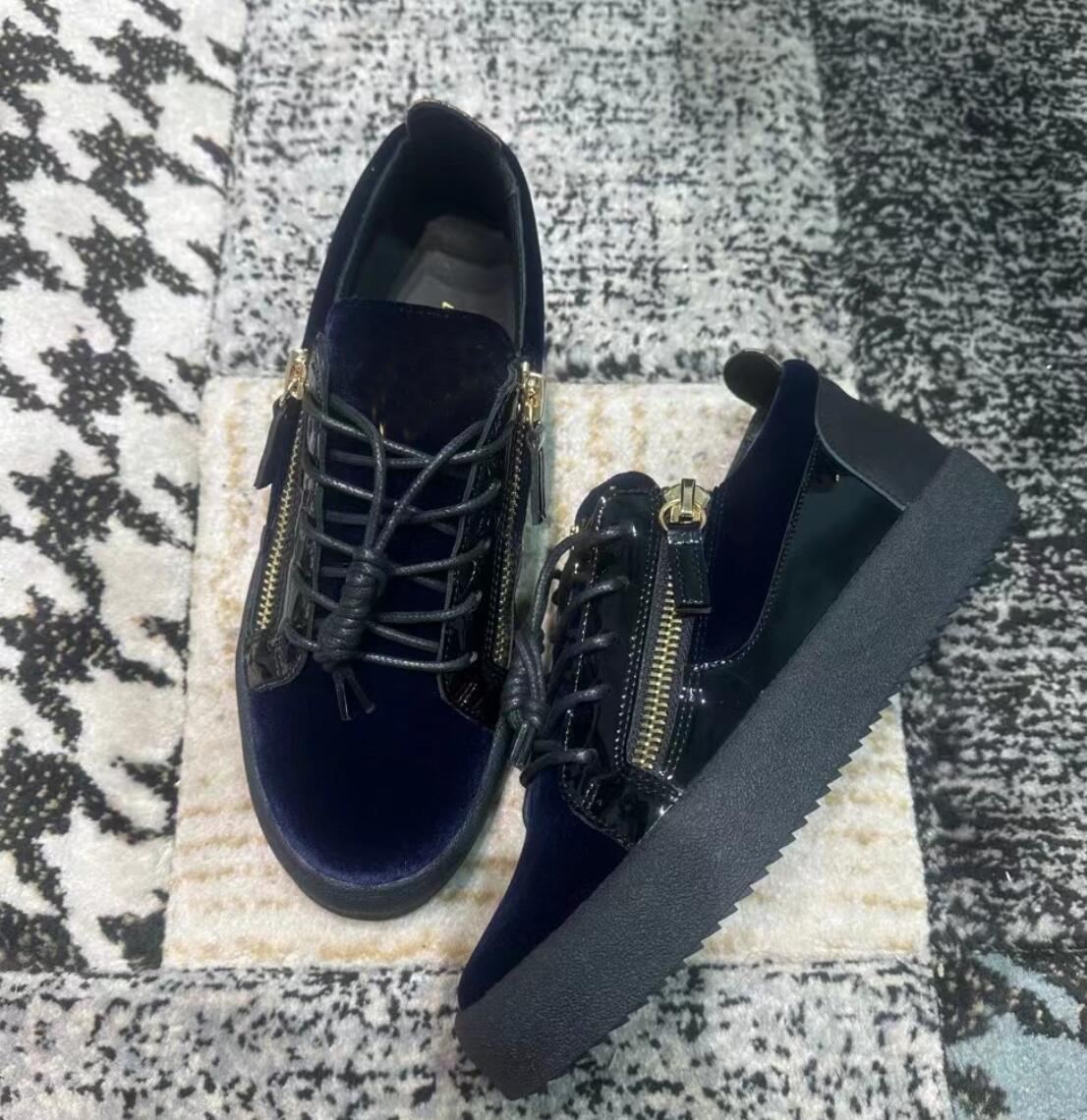 Perfect Women Men Low-top Frankie Sneakers Shoes Front Zip Round Toe Teainers Rubber Midsole Runner Sports High Quality Casual Walking