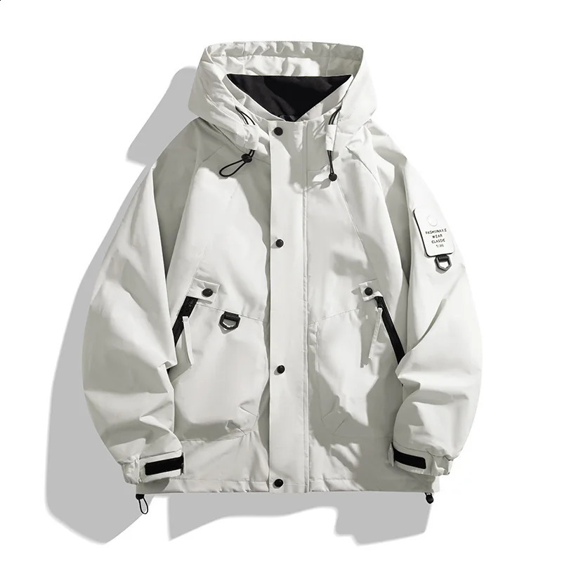 Couple Outdoor Jackets Spring Autumn Waterproof Windproof Mountaineering Suits Hooded Cargo Sports Casual Multi Pocket Coat 250811