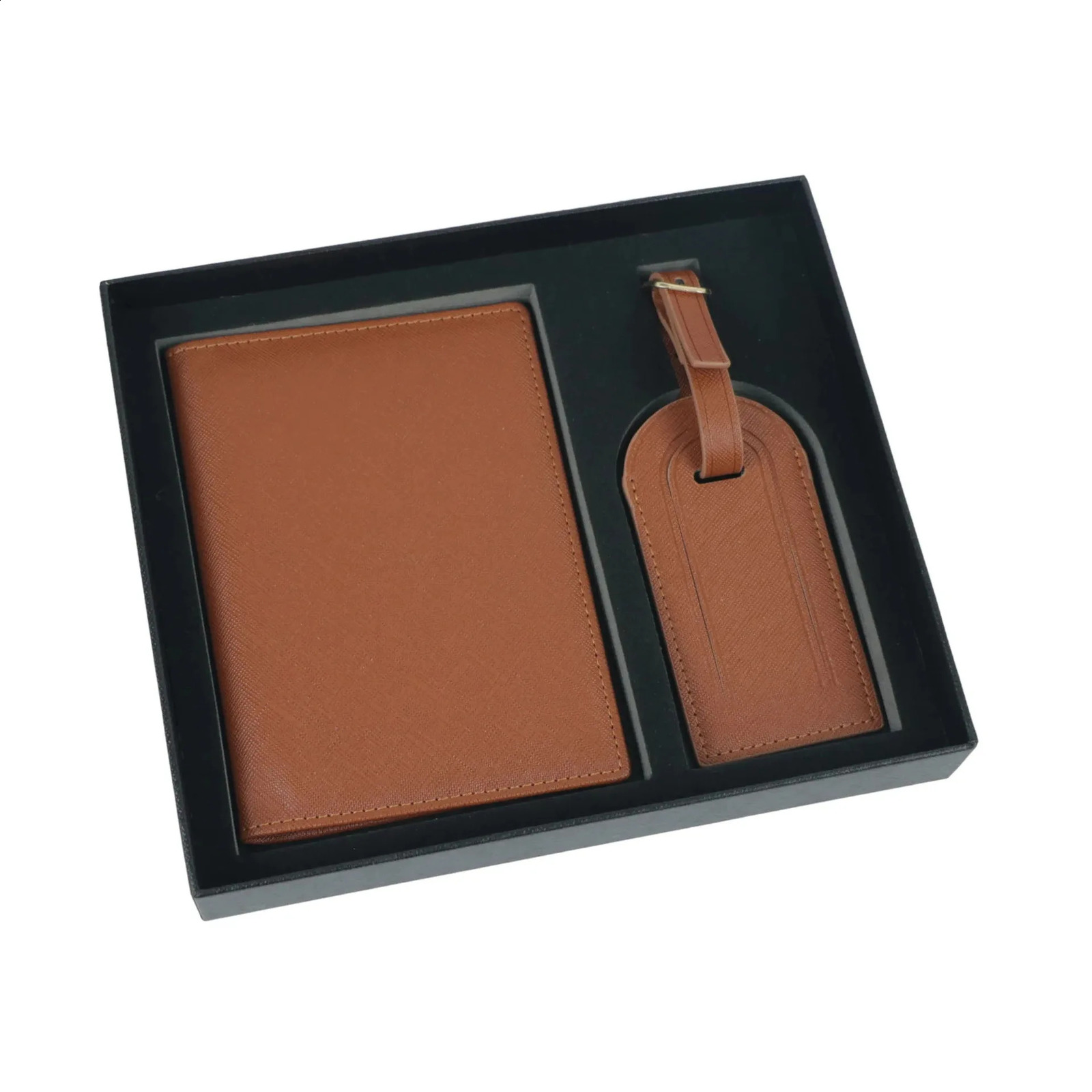 Fashionable PU Cross Pattern Passport Bag Travel Passport Ticket Clip Gift Box High Quality Passport Bag Protection Set 250815