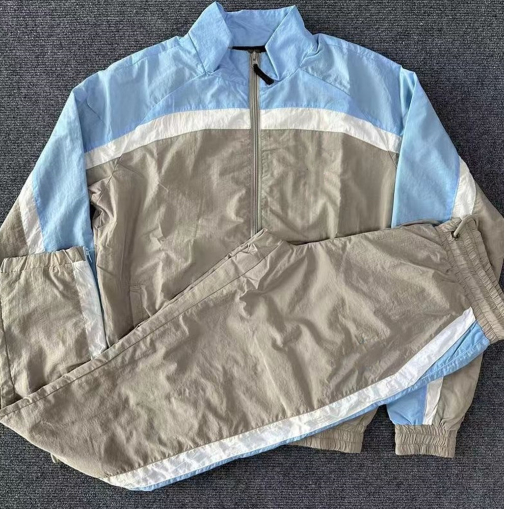 2026 Hommes Star Sports T arc-en-ciel deux pièces ensemble coupe-vent brodé vestes à col montant rue américaine vêtements de sport en vrac basket