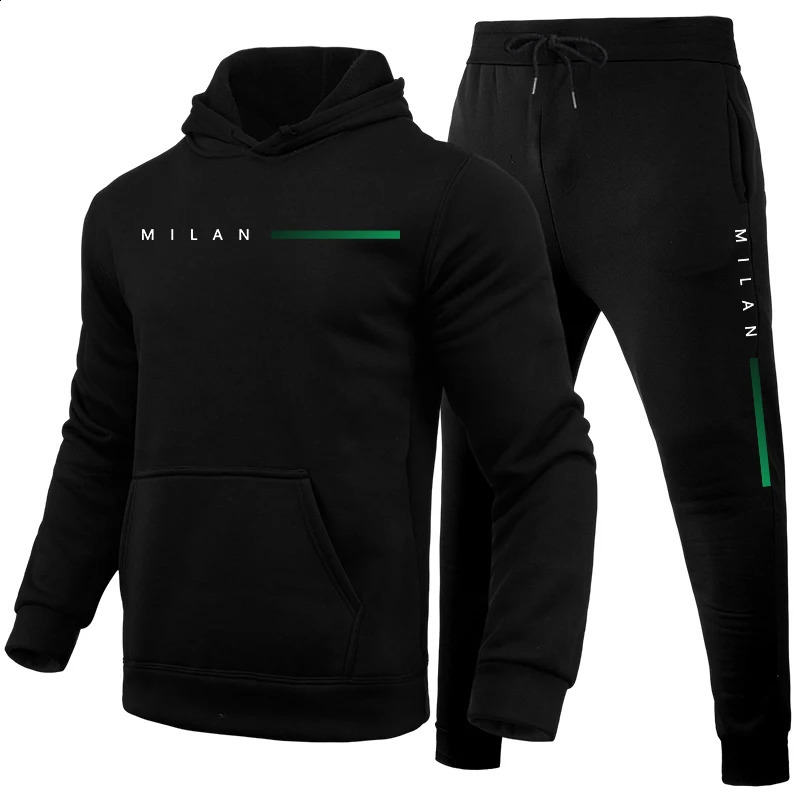 Mens Hooded Sweatshirts Jogger Pants Autumn Winter Daily Casual Sports Jogging Suit Home Outdoor Hoodie Tracksuit 250814