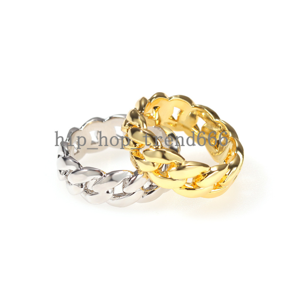 High Quality Fashion Jewelry Brass Cuban Ring Hip Hop Mens and Womens Brass Ring Jewelry