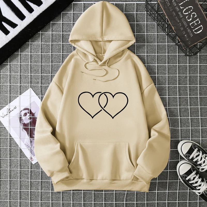 Winter Fall Womens Hoodie High Street Style Double Pockets Sweatshirts Outerwear Fashion Hoodies Clothing 250815